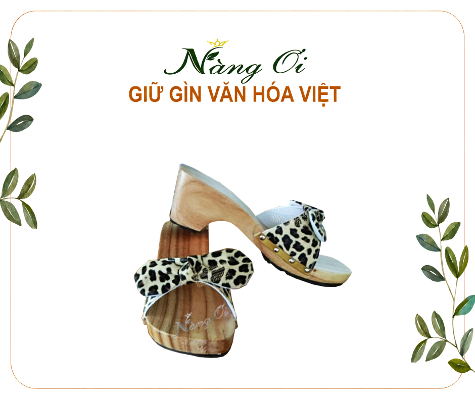 guốc mộc cho nữ được làm từ gỗ tự nhiên an toàn